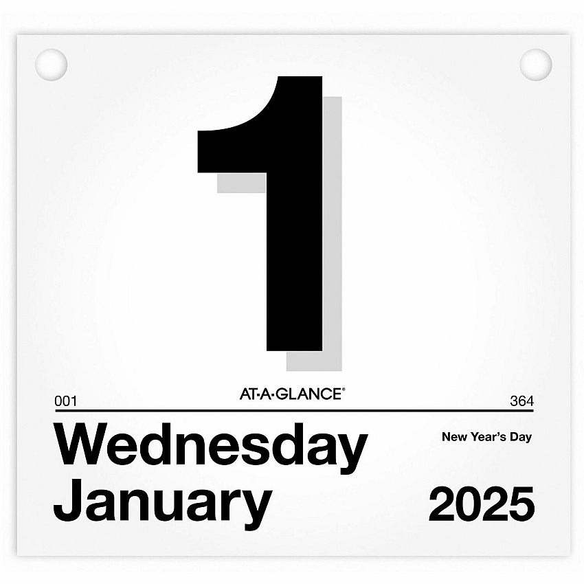 At-A-Glance "Today Is"Wall Calendar Refill Large - Julian Dates - Daily - 12 Month - January 2026 to December 2026 - 1 Day Single Page Layout - 8 1/2" x 8" Sheet Size - Paper - Hanging Loop, Unruled Daily Block - 1 Each (K450)