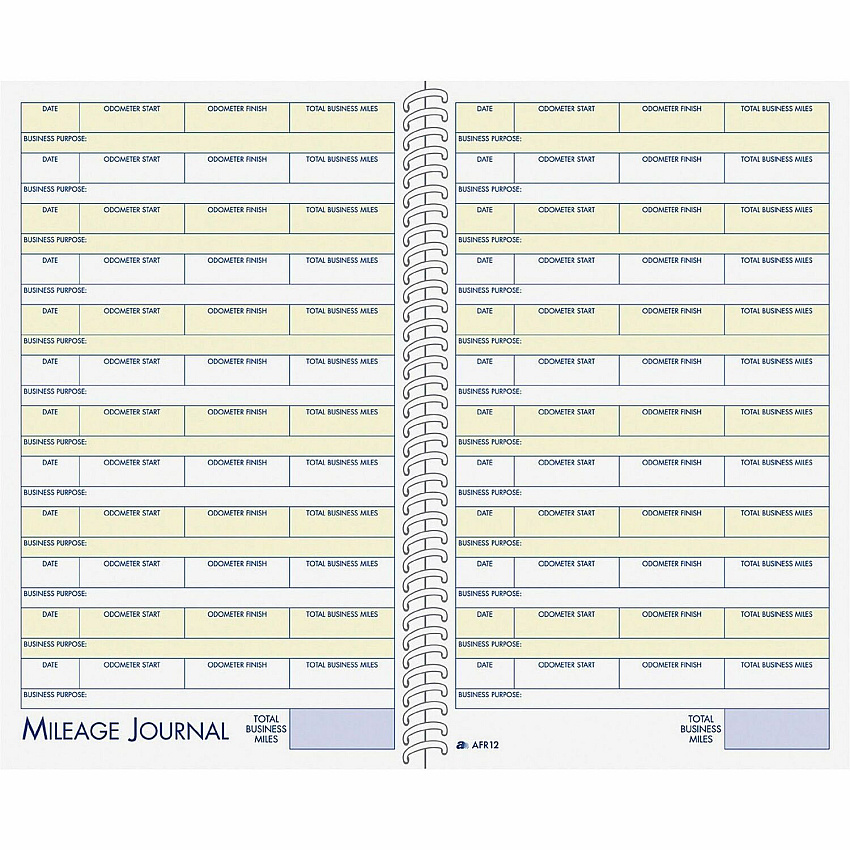 Adams Vehicle Mileage/Expense Journal Pocket 64 Sheet(s) - 5.50" x 8.50" Sheet Size - White - White Sheet(s) - 1 Each (AFR12)