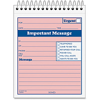 Adams Spiral-bound Phone Message Booklet 50 Sheet(s) - Spiral Bound - 4