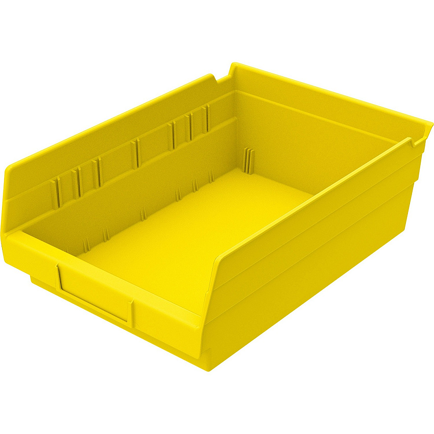 Akro-Mils Economical Storage Shelf Bins 4" Height x 8.40" Width x 11.60" Depth - Water Proof, Label Holder, Durable, Oil Resistant, Grease Resistant - Yellow - Polymer - 1 Each (30150Y)