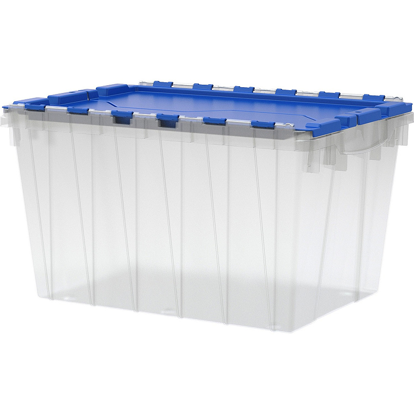 Akro-Mils KeepBox Container with Attached Lid External Dimensions: 21.5" Length x 15" Width x 12.5" Height - 12 gal - Hinged Closure - Clear - For Apparel - 1 Each (66486CLDBL)