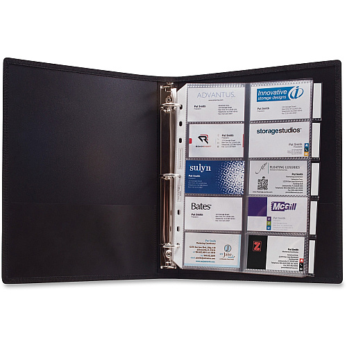 Anglers 3-Ring Business Card Binder 1000 Capacity - 8.50" Width x 11" Length - 3-ring Binding - 5 x Tab(s) - Refillable (303)
