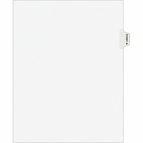 Avery&reg; Individual Legal Exhibit Dividers - Avery Style 1 Printed Tab(s) - Character - M - 8.5" Divider Width x 11" Divider Length - Letter - White Paper Divider - Paper Tab(s) - 20% Recycled - Reinforced Tab, Rip Proof, Unpunched - 25 / Pack (01383)