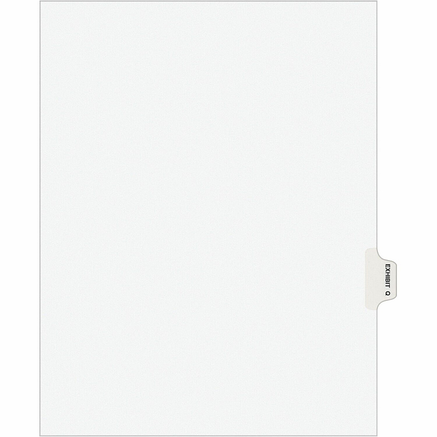 Avery&reg; Individual Legal Exhibit Dividers - Avery Style 1 Printed Tab(s) - Character - Q - 8.5" Divider Width x 11" Divider Length - Letter - White Paper Divider - Paper Tab(s) - 20% Recycled - Reinforced Tab, Rip Proof, Unpunched - 25 / Pack (01387)
