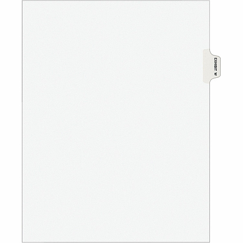 Avery&reg; Individual Legal Exhibit Dividers - Avery Style 1 Printed Tab(s) - Character - W - 8.5" Divider Width x 11" Divider Length - Letter - White Paper Divider - Paper Tab(s) - 20% Recycled - Reinforced Tab, Rip Proof, Unpunched - 25 / Pack (01393)