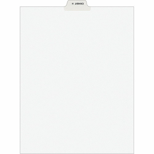 Avery&reg; Individual Bottom Tab Legal Dividers 25 x Divider(s) - Bottom Tab(s) - Exhibit H - 1 Tab(s)/Set - 8.5" Divider Width x 11" Divider Length - Letter - 8.50" Width x 11" Length - White Paper Divider - 20% Recycled - 25 / Pack (11947)