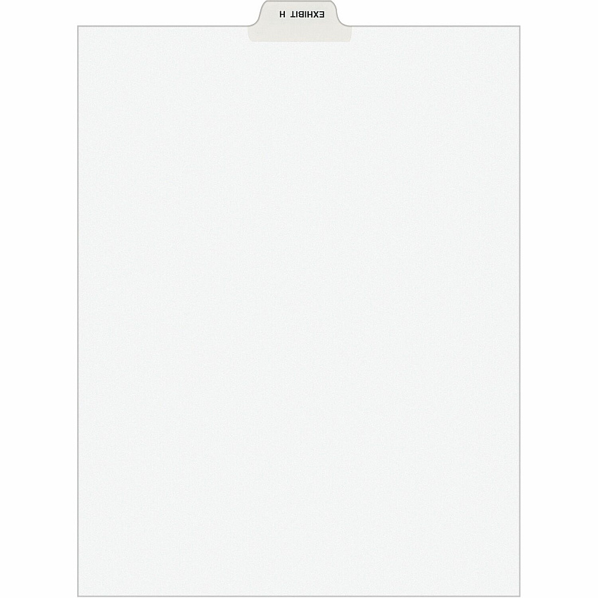 Avery&reg; Individual Bottom Tab Legal Dividers 25 x Divider(s) - Bottom Tab(s) - Exhibit H - 1 Tab(s)/Set - 8.5" Divider Width x 11" Divider Length - Letter - 8.50" Width x 11" Length - White Paper Divider - 20% Recycled - 25 / Pack (11947)