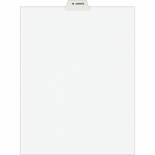 Avery&reg; Individual Bottom Tab Legal Dividers 25 x Divider(s) - Bottom Tab(s) - Exhibit M - 1 Tab(s)/Set - 8.5" Divider Width x 11" Divider Length - Letter - 8.50" Width x 11" Length - White Paper Divider - 20% Recycled - 25 / Pack (12386)