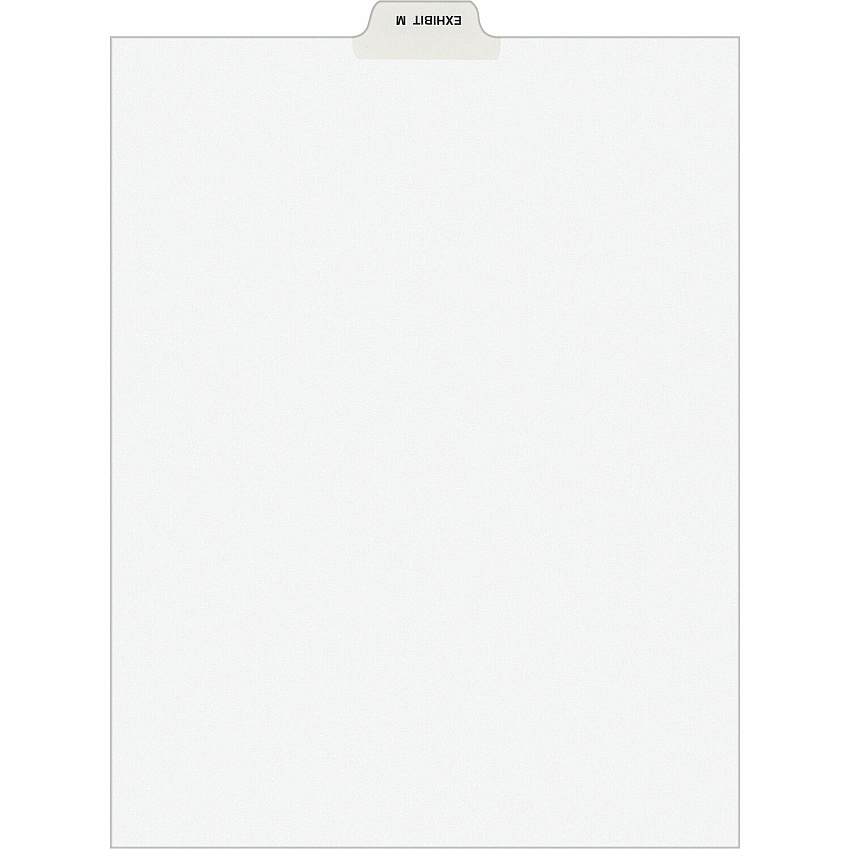 Avery&reg; Individual Bottom Tab Legal Dividers 25 x Divider(s) - Bottom Tab(s) - Exhibit M - 1 Tab(s)/Set - 8.5" Divider Width x 11" Divider Length - Letter - 8.50" Width x 11" Length - White Paper Divider - 20% Recycled - 25 / Pack (12386)
