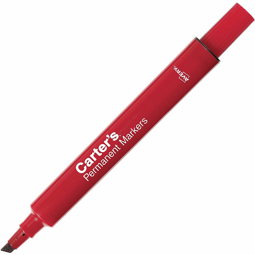 Avery&reg; Permanent Markers - Large Desk-Style Size Chisel Marker Point - Red Ink - 1 Each (27177)