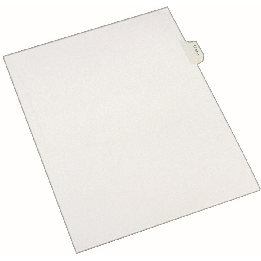 Avery&reg; Index Divider 25 x Divider(s) - Side Tab(s) - Exhibit M - 1 Tab(s)/Set - 8.5" Divider Width x 11" Divider Length - Legal - 8.50" Width x 11" Length - White Paper Divider - 20% Recycled - 25 / Pack (82119)