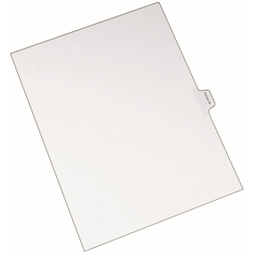 Avery&reg; Index Divider 25 x Divider(s) - Side Tab(s) - Exhibit 26 - 1 Tab(s)/Set - 8.5" Divider Width x 11" Divider Length - Letter - 8.50" Width x 11" Length - White Paper Divider - 20% Recycled - 25 / Pack (82158)