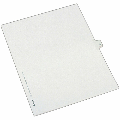 Avery&reg; Alllstate Style Individual Legal Dividers 25 x Divider(s) - Side Tab(s) - 38 - 1 Tab(s)/Set - 8.5" Divider Width x 11" Divider Length - Letter - 8.50" Width x 11" Length - Paper Divider - White Tab(s) - 20% Recycled - 25 / Pack (82236)