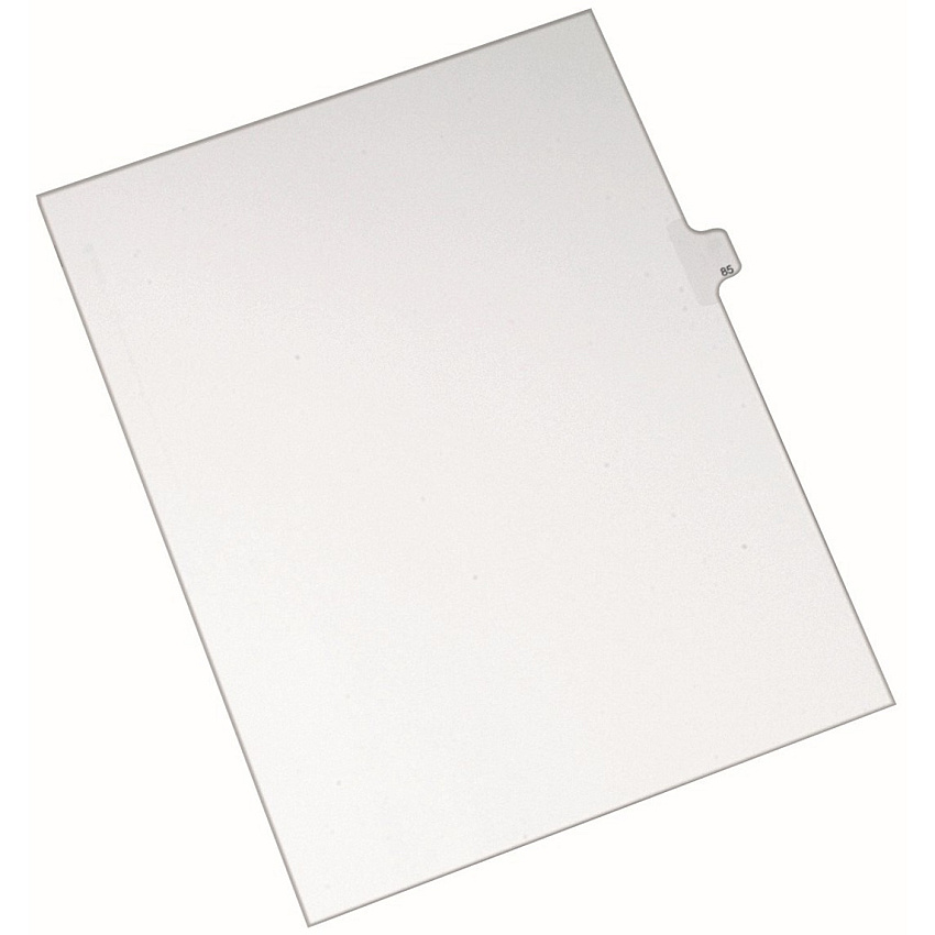 Avery&reg; Alllstate Style Individual Legal Dividers 25 x Divider(s) - Side Tab(s) - 85 - 1 Tab(s)/Set - 8.5" Divider Width x 11" Divider Length - Letter - 8.50" Width x 11" Length - White Paper Divider - 20% Recycled - 25 / Pack (82283)