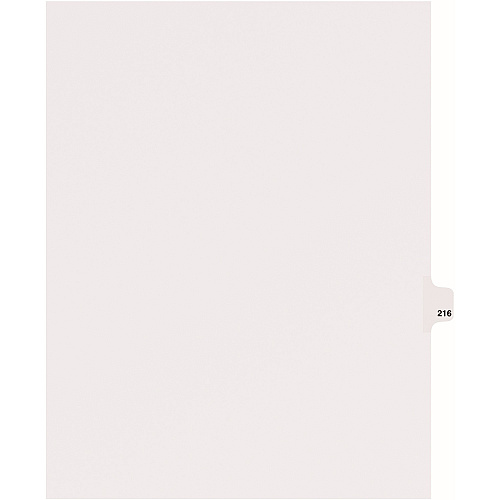 Avery&reg; Side Tab Individual Legal Dividers 25 x Divider(s) - Side Tab(s) - 216 - 1 Tab(s)/Set - 8.5" Divider Width x 11" Divider Length - Letter - 8.50" Width x 11" Length - White Paper Divider - 20% Recycled - 25 / Pack (82432)