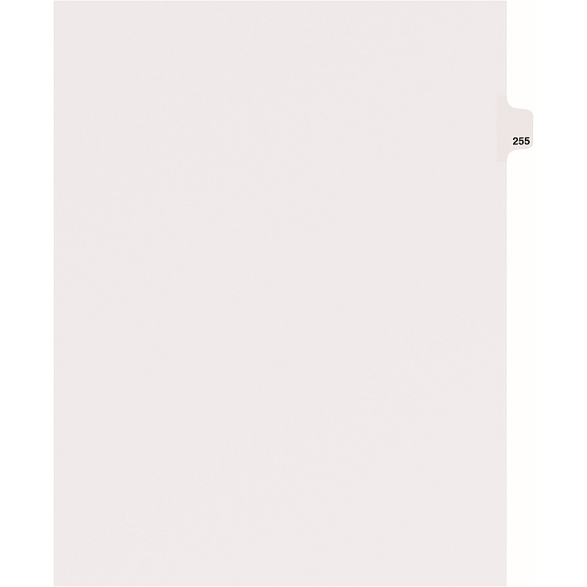 Avery&reg; Side Tab Individual Legal Dividers 25 x Divider(s) - Side Tab(s) - 255 - 1 Tab(s)/Set - 8.5" Divider Width x 11" Divider Length - Letter - 8.50" Width x 11" Length - White Paper Divider - 20% Recycled - 25 / Pack (82471)