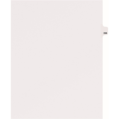 Avery&reg; Side Tab Individual Legal Dividers 25 x Divider(s) - Side Tab(s) - 256 - 1 Tab(s)/Set - 8.5" Divider Width x 11" Divider Length - Letter - 8.50" Width x 11" Length - White Paper Divider - 20% Recycled - 25 / Pack (82472)