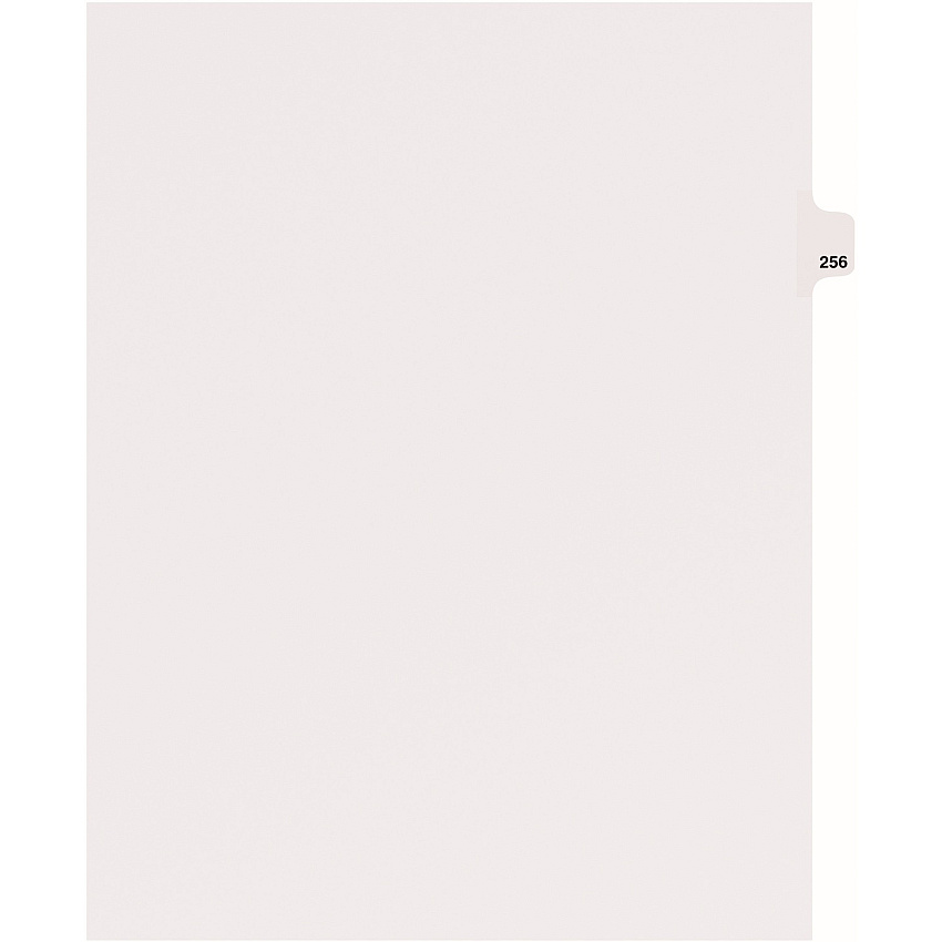Avery&reg; Side Tab Individual Legal Dividers 25 x Divider(s) - Side Tab(s) - 256 - 1 Tab(s)/Set - 8.5" Divider Width x 11" Divider Length - Letter - 8.50" Width x 11" Length - White Paper Divider - 20% Recycled - 25 / Pack (82472)