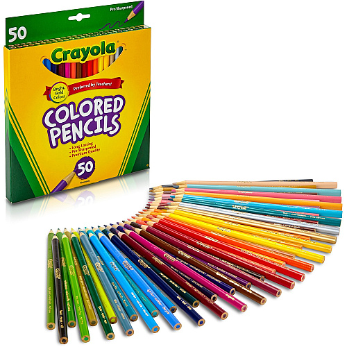 Crayola Presharpened Colored Pencils 3.3 mm Assorted Lead - Wood Barrel - 50 / Set (684050)