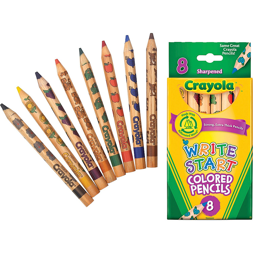 Crayola Write Start Colored Pencils 5.3 mm Assorted Lead - 8 / Set (684108)