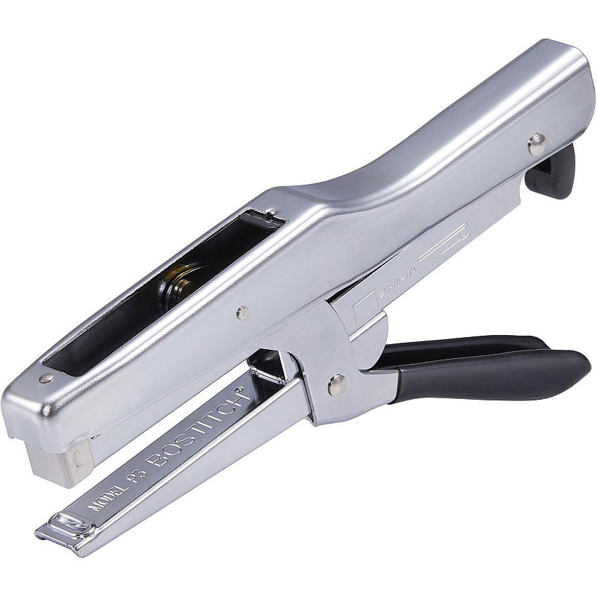 Bostitch Plier Stapler Staples Upto 20 Sheet - Holds Upto 210 Staple - Full Strip - Staple Size: 0.25" - 2.50" Throat Depth - Chrome - Metal - 1 Each (P3CHROME)