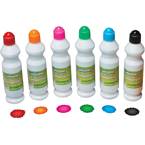 Creativity Street Sponge Paint Set 6 Color(s) - Assorted - 2.20 oz - Washable - 6 / Set (2400)