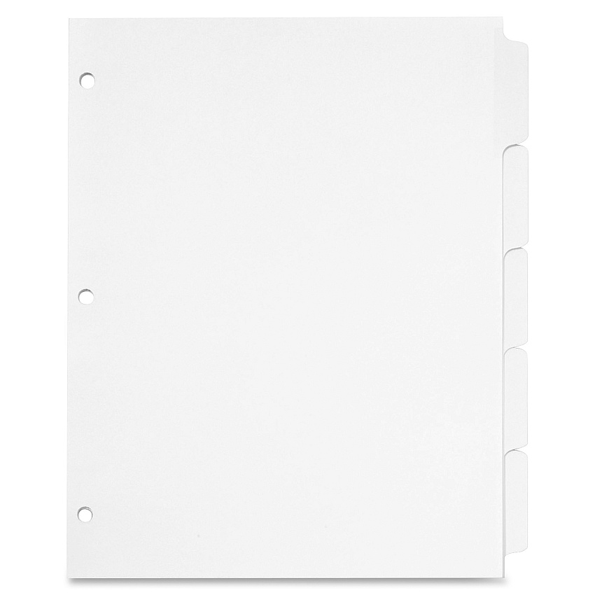 Cardinal Write 'N Erase Mylar Tab Dividers 5 x Divider(s) - Write-on Tab(s) - 5 Tab(s)/Set - 9" Divider Width x 11" Divider Length - Letter - 8.50" Width x 11" Length - White Divider - White Mylar Tab(s) - Reinforced Tab, Reinforced Hole, Erasable (60506)