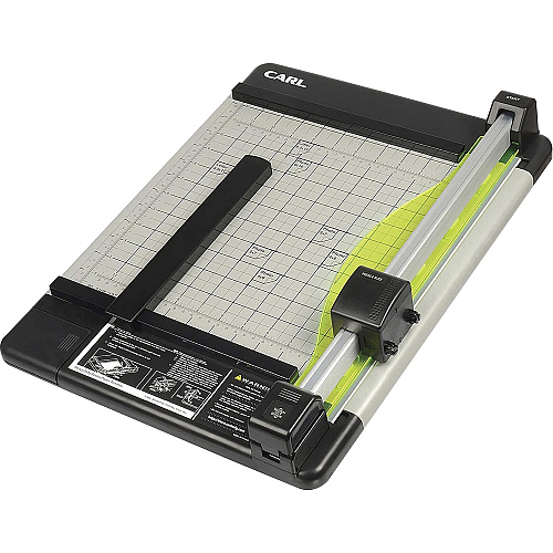 CARL Heavy-Duty Metal Base 12" Paper Trimmer 36 Sheet Cutting Capacity - 1 Carbide Blade - 12" Cutting Length - 12" Blade Length - 0.8" Height x 14" Width x 12.3" Length - Heavy Duty, Locking Blade - Metal, Acrylonitrile Butadiene Styrene (ABS), A (12210)