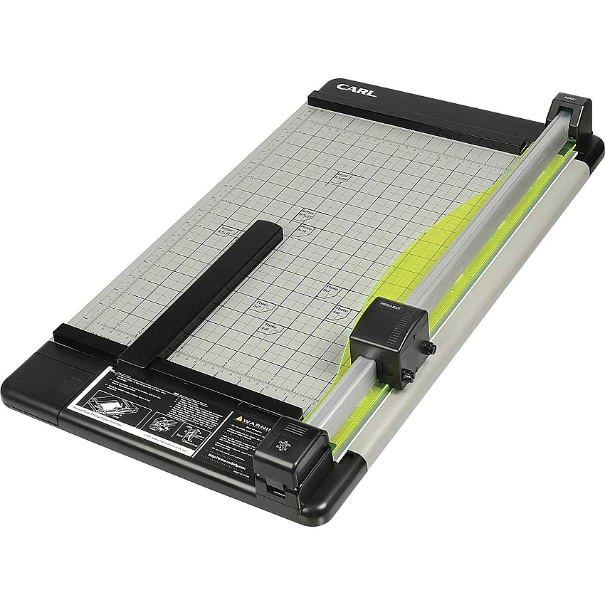 CARL Heavy-Duty Metal Base 18" Paper Trimmer 36 Sheet Cutting Capacity - 1 Carbide Blade - 18" Cutting Length - 0.8" Height x 14" Width x 18.3" Length - Heavy Duty, Locking Blade - Metal, Acrylonitrile Butadiene Styrene (ABS), Acrylic - Gray - 1 E (12238)