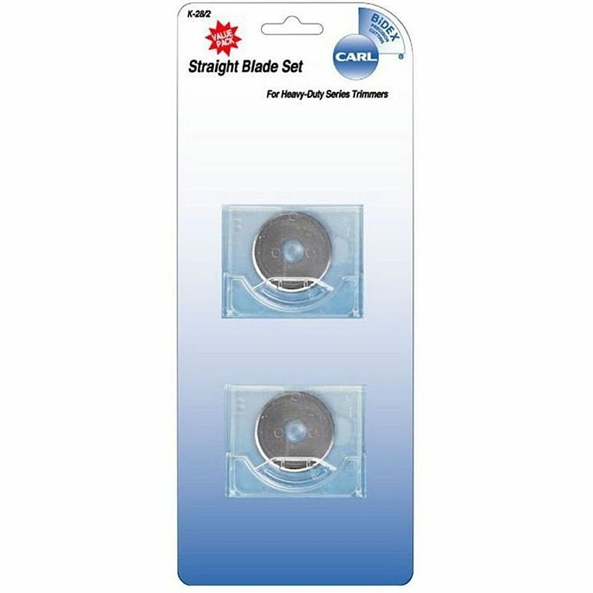 CARL Rotary Trimmer Straight Blade Set 1.10" Length - Straight Style - Steel - Silver - 2 / Set (14028)