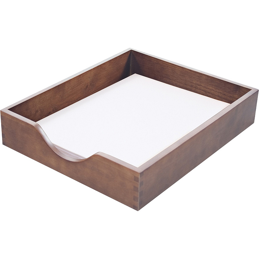 Carver Solid Wood Desk Tray Desktop - Stackable - Walnut - Walnut - Oak - 1 Each (CW07212)
