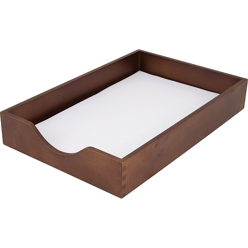 Carver Solid Wood Desk Tray Desktop - Stackable - Walnut - Walnut - Oak - 1 Each (CW07222)