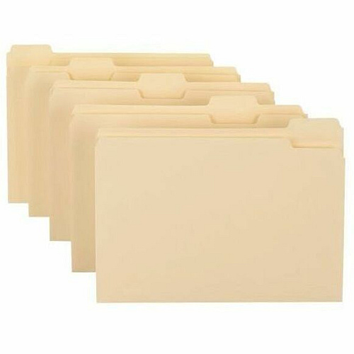 Pendaflex Essentials 1/5 Tab Cut Letter Recycled Top Tab File Folder 8 1/2" x 11" - 3/4" Expansion - Top Tab Location - Assorted Tab Position - 11 pt. - 1 Plys - Manila - Manila - Corner - 10% Recycled - 100 / Box (75215)