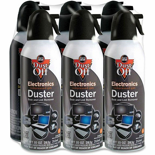 Falcon Dust-Off Compressed Gas Duster Ozone-safe, Moisture-free - Black - 6 / Pack (DPSXL6)