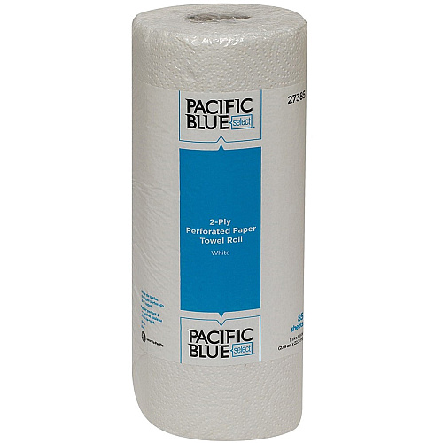 Pacific Blue&reg; Kitchen Paper Towels, 2-Ply, 85 Sheet Roll 2 Ply - 8.80" Width x 11" Length - 85 Sheets/Roll - White - 1 Roll (27385)