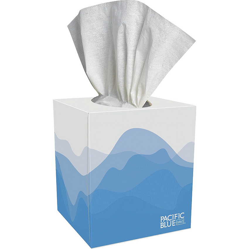 Pacific Blue Select Facial Tissue by GP Pro - Cube Box 2 Ply - 7.65" Width x 8.85" Length - White/ - 100 / Box (46200)