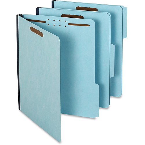 Pendaflex 1/3 Tab Cut Letter Recycled Classification Folder 8 1/2" x 11" - 200 Sheets Capacity - 1" Expansion - 2 Fastener(s) - 2" for Folder - Top Tab Location - Assorted Tab Position - 25 pt. - Pressboard - Light Blue - 60% Recycled - 25 /  (615F213BLU)