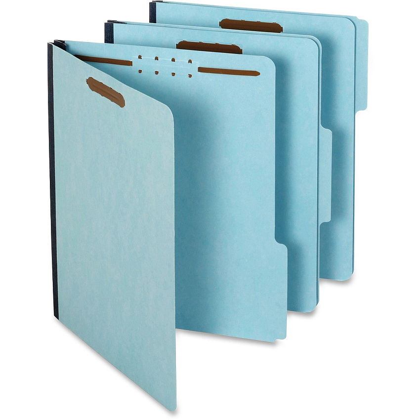Pendaflex 1/3 Tab Cut Letter Recycled Classification Folder 8 1/2" x 11" - 200 Sheets Capacity - 1" Expansion - 2 Fastener(s) - 2" for Folder - Top Tab Location - Assorted Tab Position - 25 pt. - Pressboard - Light Blue - 60% Recycled - 25 /  (615F213BLU)