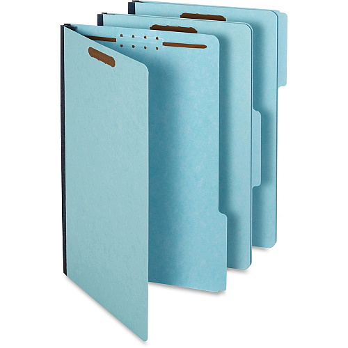 Pendaflex 1/3 Tab Cut Legal Recycled Classification Folder 8 1/2" x 14" - 1" Expansion - 2 Fastener(s) - 2" for Folder - Top Tab Location - Assorted Tab Position - 25 pt. - Pressboard - Blue - Tyvek Tape Spine, Heavy Duty, Durable - 60% Recyc (616F213BLU)