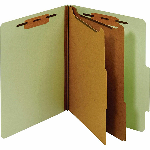 Pendaflex Letter Recycled Classification Folder 8 1/2" x 11" - 1" for Folder - 2 Divider(s) - 25 pt. - Pressboard, Tyvek - Green - Reinforced, Tyvek Tape Spine - 60% Recycled - 1 Each (PU61GRE)