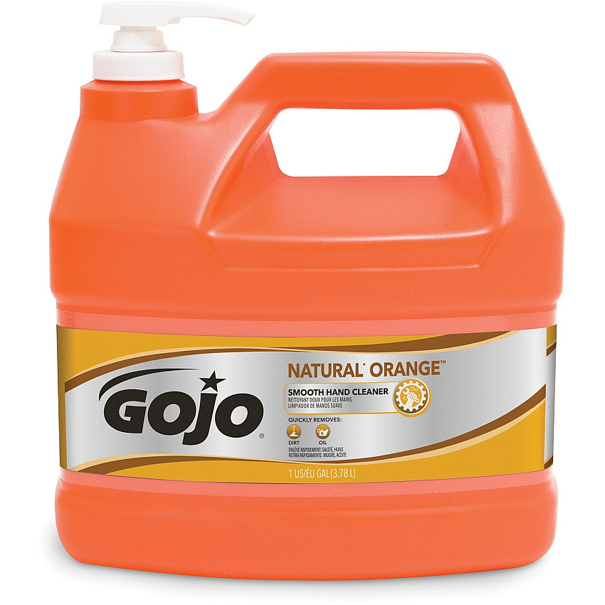 Gojo&reg; Natural Orange Smooth Hand Cleaner Citrus Scent - 1 gal - Pump Bottle Dispenser - Soil Remover, Dirt Remover, Grease Remover - Hand - Orange - 1 Each (094504)
