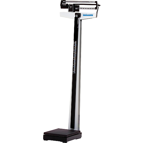 Health o Meter Dual-Reading Beam Scale 390 lb / 180 kg Maximum Weight Capacity - 84" Maximum Height Measurement - Black, Silver (402KL)