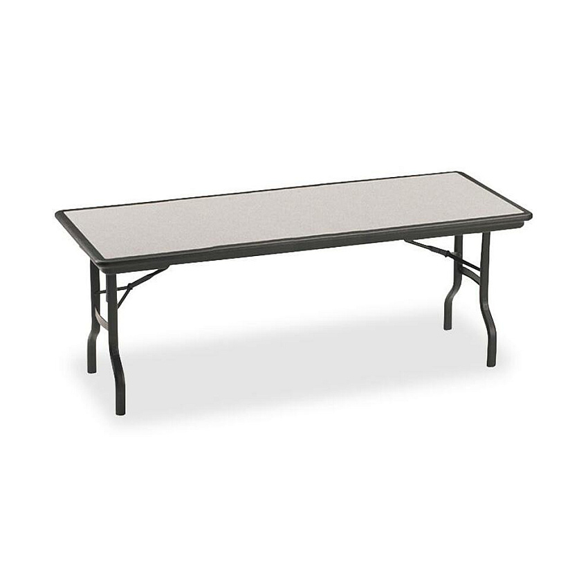 Iceberg IndestrucTable Folding Table Rectangle Top - 1500 lb Capacity - 30" Table Top Length x 72" Table Top Width - 29" Height - Banquet - Black, Granite, Powder Coated - Polyethylene, Resinite - 1 Each (65127)