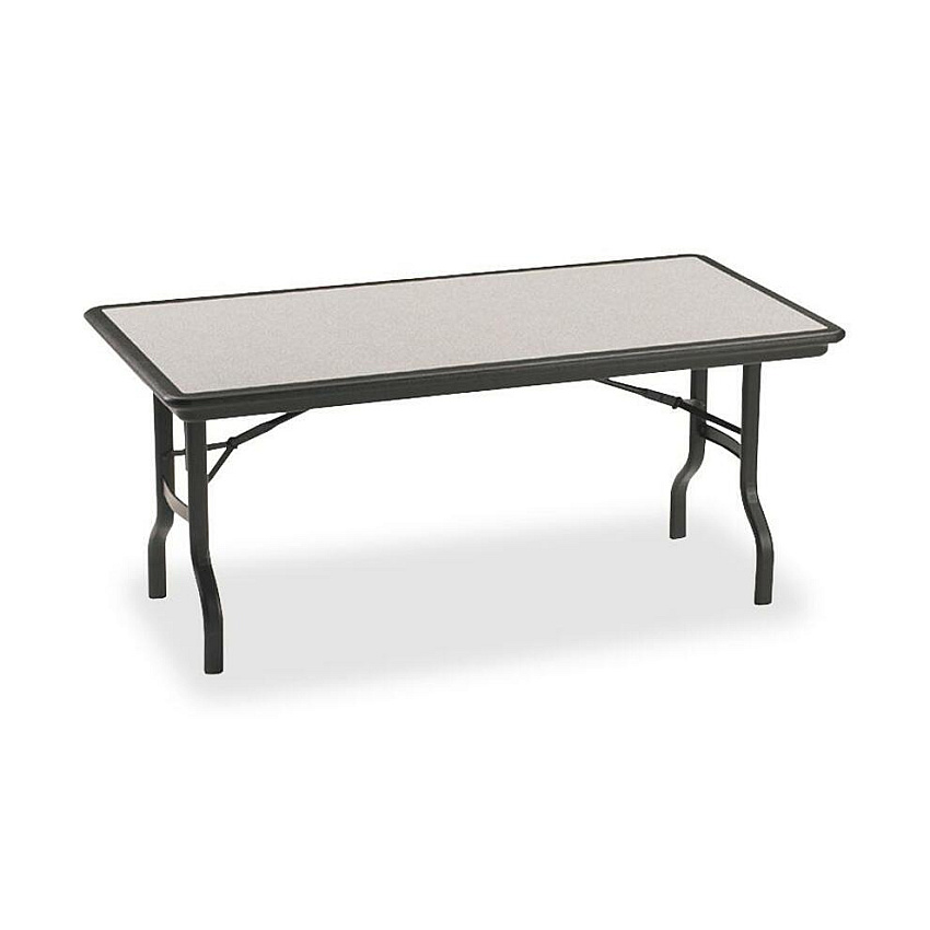 Iceberg IndestrucTable Folding Table Rectangle Top - 1500 lb Capacity - 96" Table Top Length x 30" Table Top Width - 29" Height - Banquet - Black, Granite, Powder Coated - Polyethylene, Resinite - 1 Each (65137)
