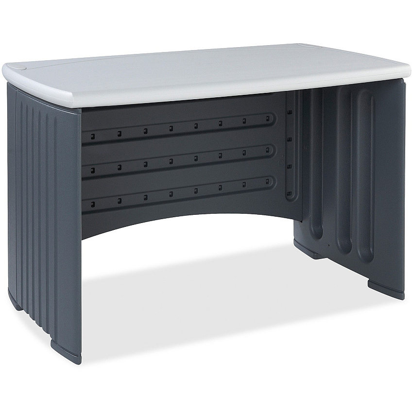 Iceberg Dent and Scratch Resistant Computer Desk Silver Rectangle Top - Charcoal Gray Base - 30" Height x 46" Width x 24.50" Depth - Assembly Required - Polyethylene - 1 Each (73002)
