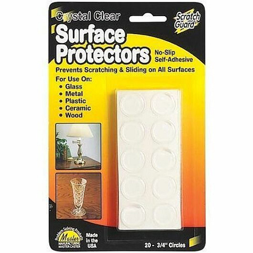 Scratch Guard Self-Adhesive Surface Protectors 0.75" Diameter - Circle - Self-adhesive - Clear - 20/Pack (88600)