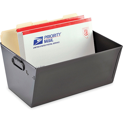 SteelMaster MMF Posting Tubs External Dimensions: 15.1" Width x 11.4" Depth x 7"Height - Media Size Supported: Legal - Heavy Duty - Steel - Black - For File - Recycled - 1 Each (2062TBK)