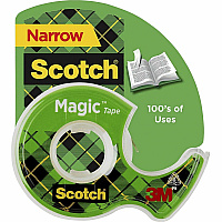 Scotch Dispensing Matte Finish Magic Tape 18.06 yd Length x 0.75" Width - 1" Core - Clear - Permanent Adhesive Backing - Dispenser Included - Handheld Dispenser - Split Resistant, Tear Resistant - For Mending, Splicing - 1 Roll (122)