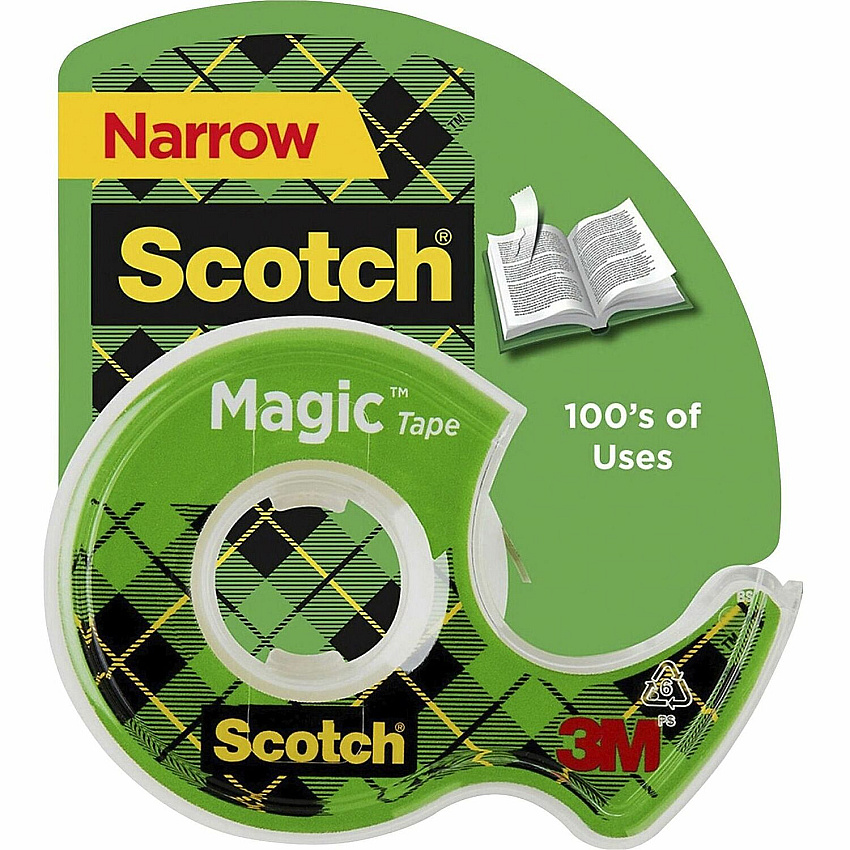 Scotch Dispensing Matte Finish Magic Tape 18.06 yd Length x 0.75" Width - 1" Core - Clear - Permanent Adhesive Backing - Dispenser Included - Handheld Dispenser - Split Resistant, Tear Resistant - For Mending, Splicing - 1 Roll (122)
