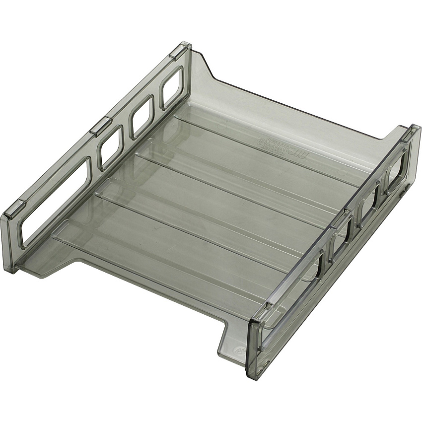 Officemate Front Load Letter Tray 12.50" Height x 10.50" Width x 2.87" Depth - Desktop - Stackable, Durable - Smoke - 1 Each (21031)